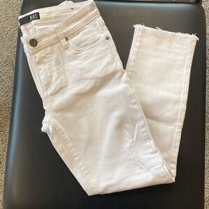 Kut Amy crop straight leg white jean